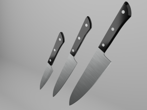 kitchen knives set 3D Model