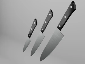 kitchen knives set 3D Model