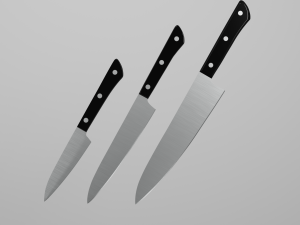 kitchen knives set 3D Model