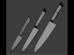 kitchen knives set 3D Model