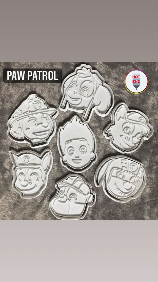 paw patrol cookie cutter 3Dプリントモデル .c4d .max .obj .3ds .fbx .stl .blend 