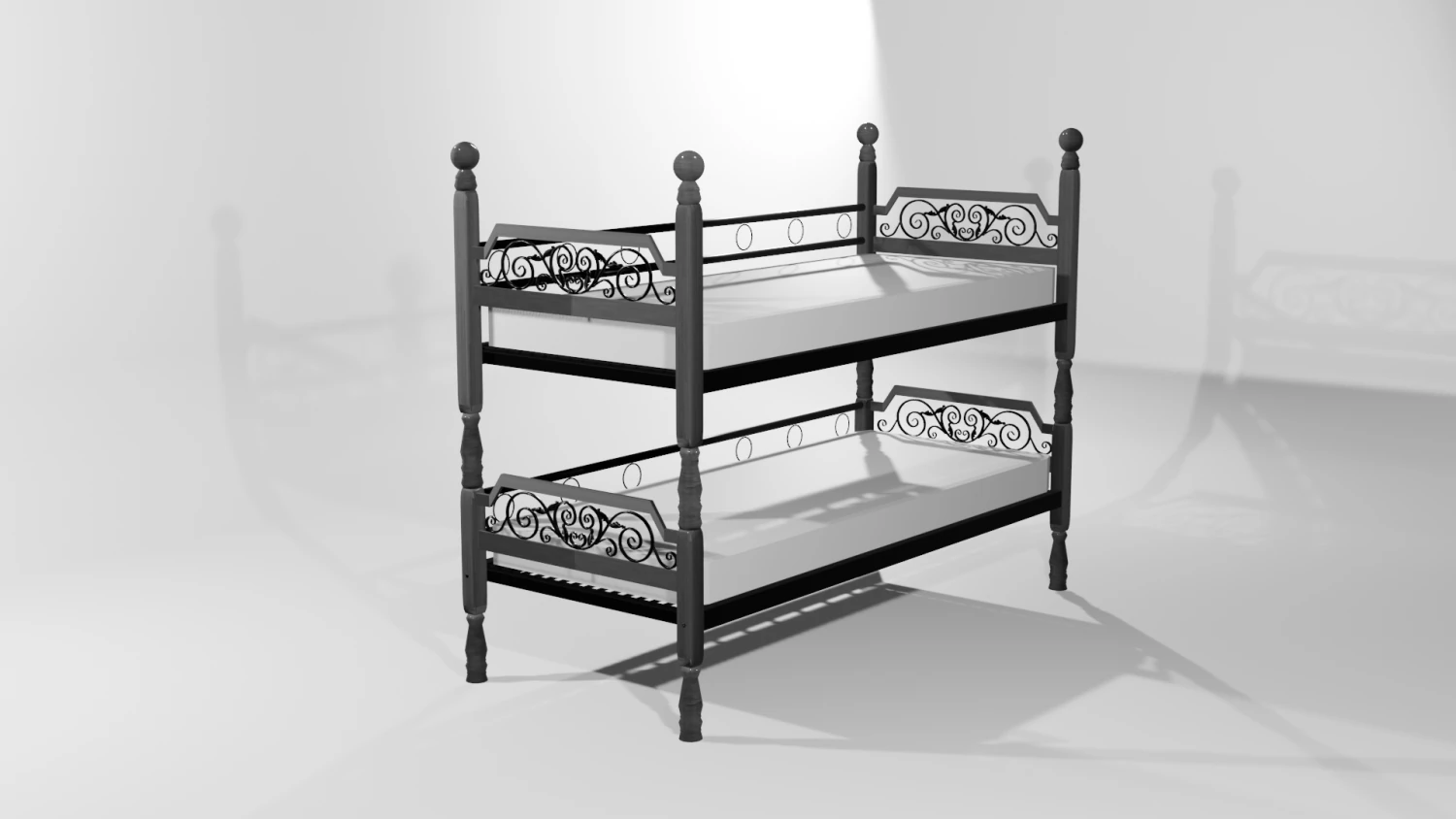 bunk bed 3D Model .c4d .max .obj .3ds .fbx .stl .blend