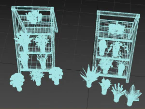 vitrine com flores Modelo 3D