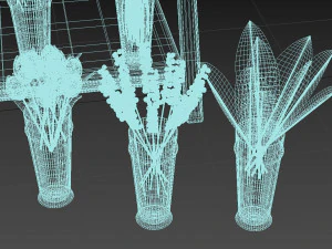 vitrine com flores Modelo 3D