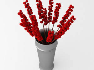 berries on a branch Modello 3D
