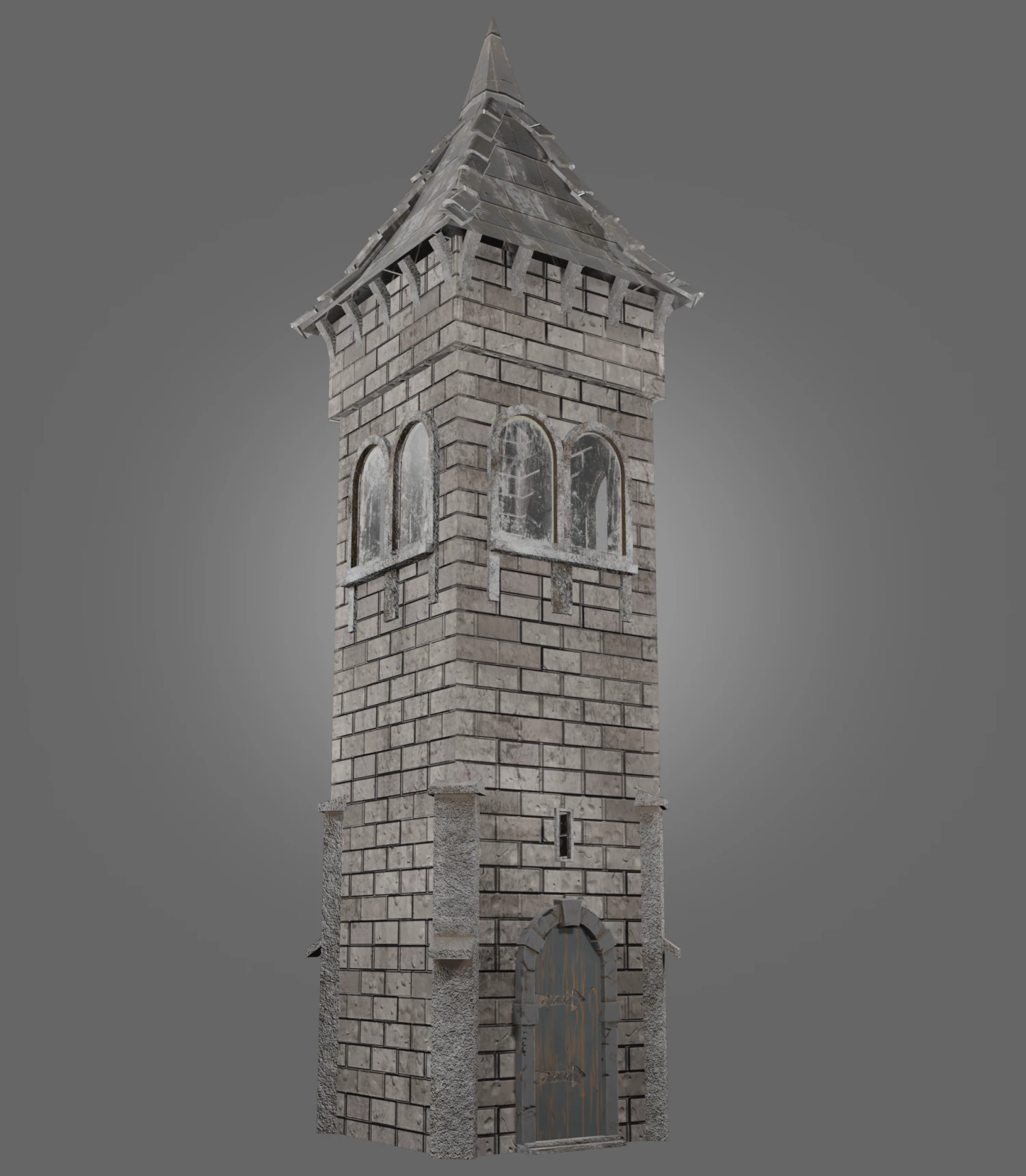 medieval tower game ready low-poly 3D Model .c4d .max .obj .3ds .fbx .stl .blend 