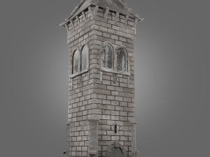 medieval tower game ready low-poly 3D 모델
