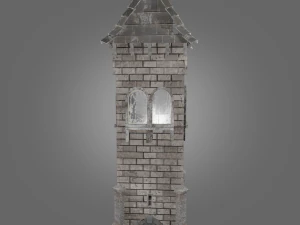 medieval tower game ready low-poly 3D Model