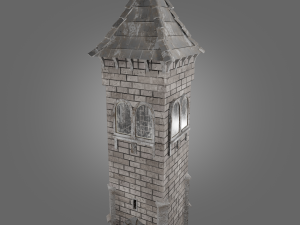 medieval tower game ready low-poly Model 3D