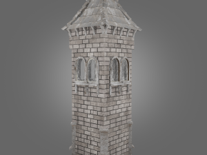 medieval tower game ready low-poly Model 3D
