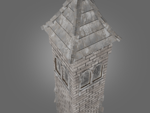 medieval tower game ready low-poly Model 3D