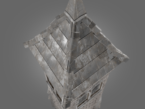 medieval tower game ready low-poly Model 3D