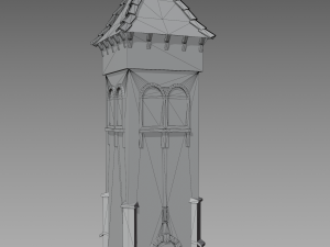 medieval tower game ready low-poly Model 3D