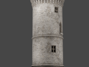 medieval old tower game ready 3D 모델