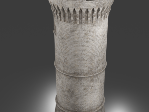 medieval old tower game ready 3D Model