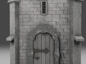 medieval old tower game ready 3D 모델