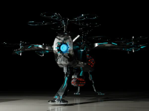 Drone fantascientifico HighPoly Modello 3D