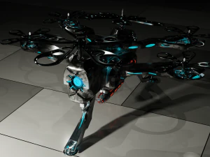 Sci-Fi Drone HighPoly 3D Model