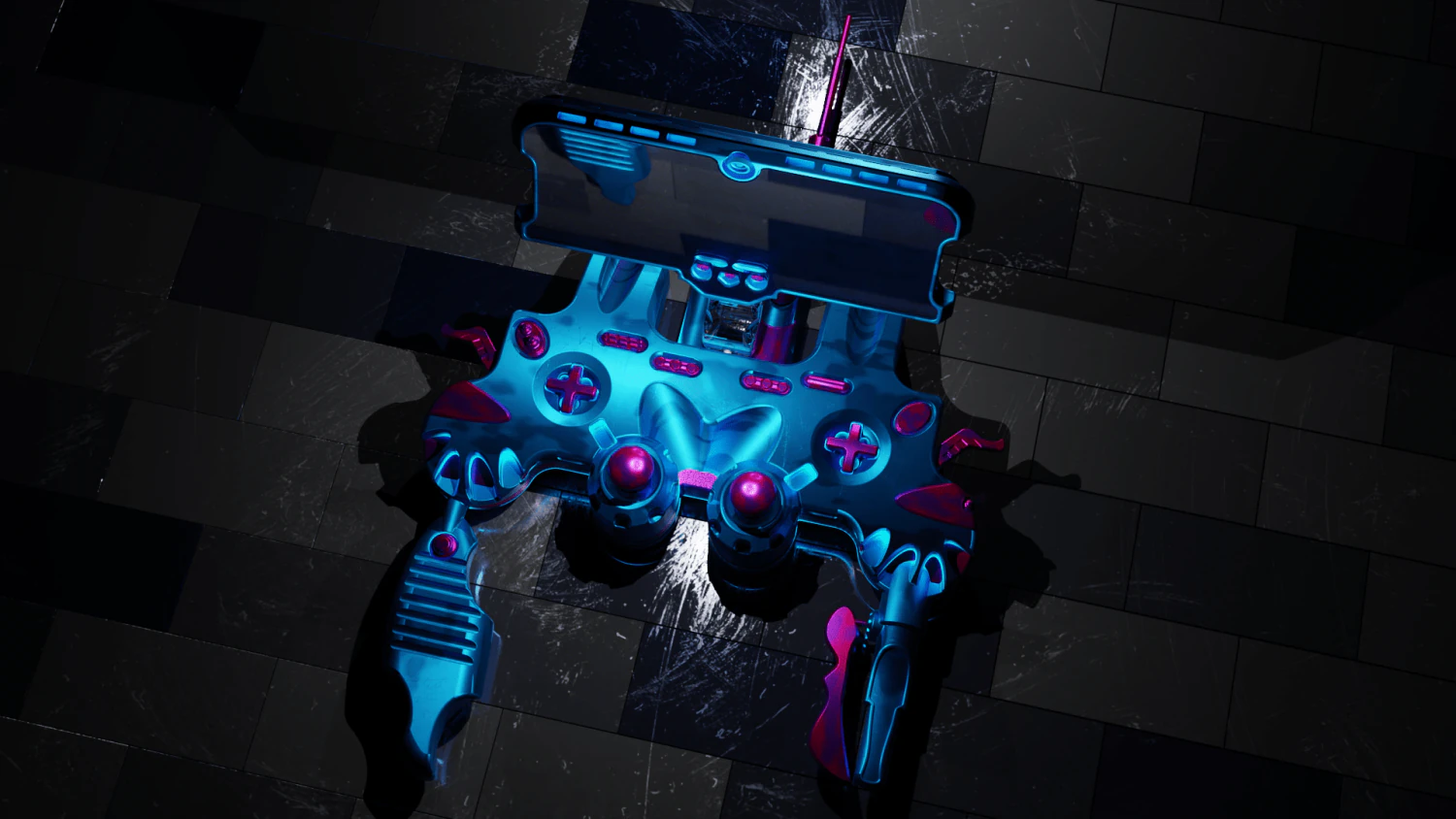 Kontroler Sci-Fi High-poly Model 3D .c4d .max .obj .3ds .fbx .stl .blend 