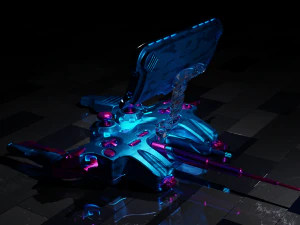 Kontroler Sci-Fi High-poly Model 3D