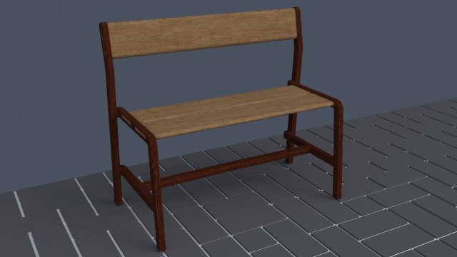 Bench 3D 模型 .c4d .max .obj .3ds .fbx .stl .blend 