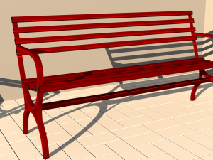 Simple metal bench 3D Model