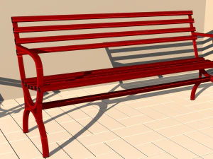 Simple metal bench 3D Model