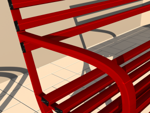 Simple metal bench 3D Model