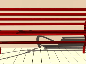 Simple metal bench 3D Model