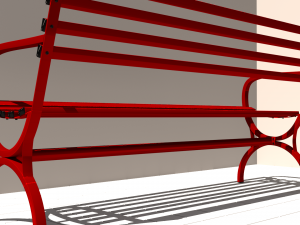 Simple metal bench 3D Model