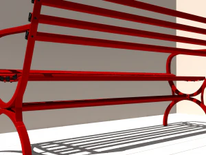 Simple metal bench 3D Model