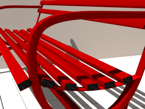 Simple metal bench 3D Model