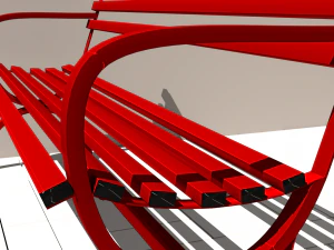Simple metal bench 3D Model