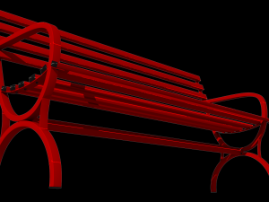 Simple metal bench 3D Model