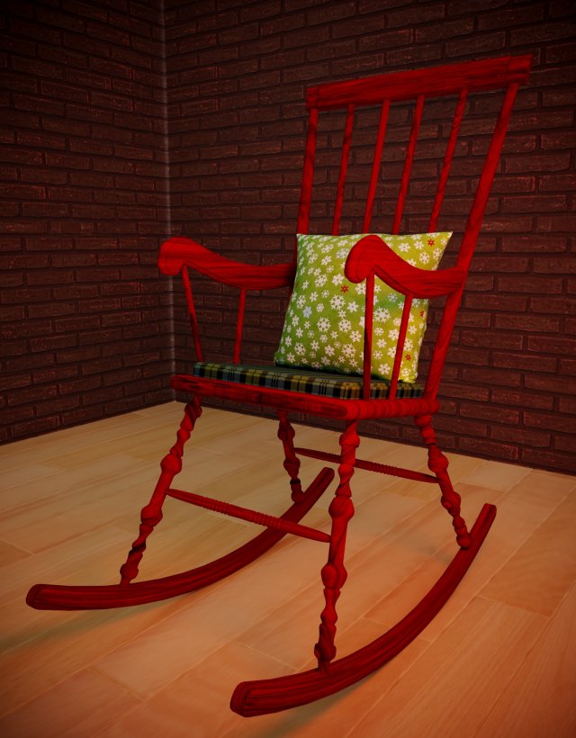Rocking chair 3D 模型 .c4d .max .obj .3ds .fbx .stl .blend 