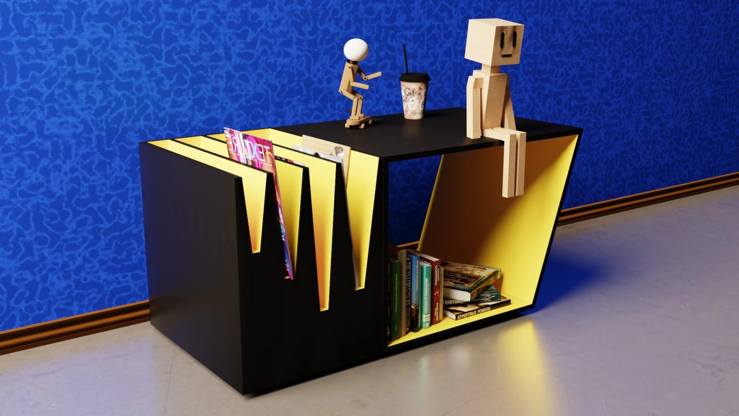 Coffee table 3D Model .c4d .max .obj .3ds .fbx .stl .blend