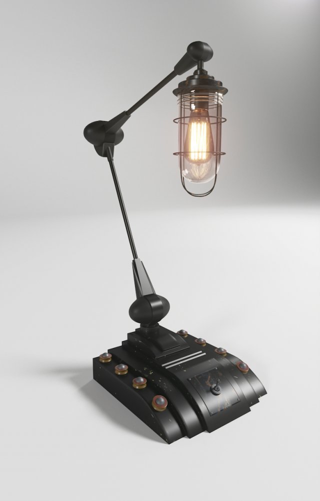 vintage industrial lamp 3D Модель .c4d .max .obj .3ds .fbx .stl .blend 