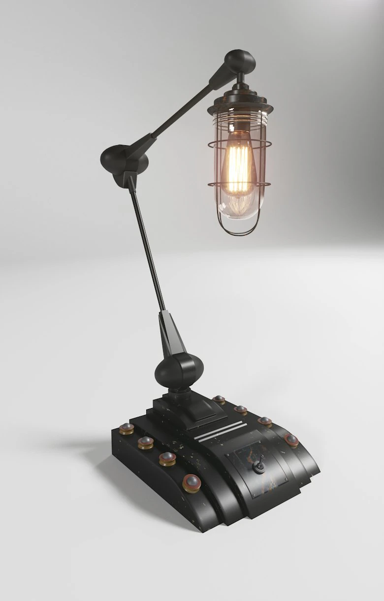 vintage industrial lamp 3D Model .c4d .max .obj .3ds .fbx .stl .blend