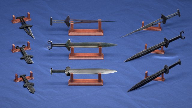 akinak sword -- 9 game models -- of the v century 3Dモデル .c4d .max .obj .3ds .fbx .stl .blend 