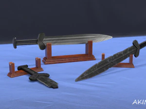 akinak sword -- 9 game models -- of the v century 3D Model