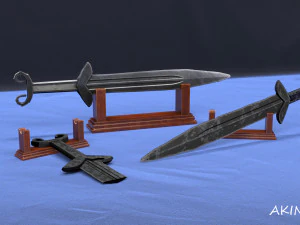 akinak sword -- 9 game models -- of the v century 3D Model