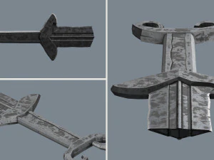 akinak sword -- 9 game models -- of the v century 3D Model