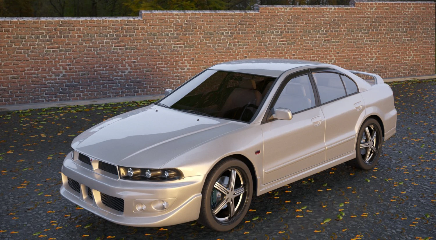 mitsubishi galant 1996 - 1999 -- 8th generation -- sedan 3D Model .c4d .max .obj .3ds .fbx .stl .blend 