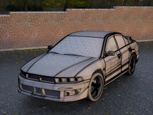 mitsubishi galant 1996 - 1999 -- 8th generation -- sedan 3D Model