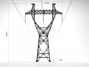 power line p1 pbr -- metal structures -- supporting structures -- 3D Model