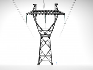 power line p1 pbr -- metal structures -- supporting structures -- Modèle 3D