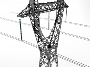 power line p1 pbr -- metal structures -- supporting structures -- 3D Model