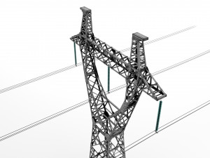 power line p1 pbr -- metal structures -- supporting structures -- Modèle 3D