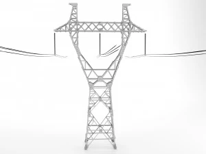 power line p1 pbr -- metal structures -- supporting structures -- 3D Model