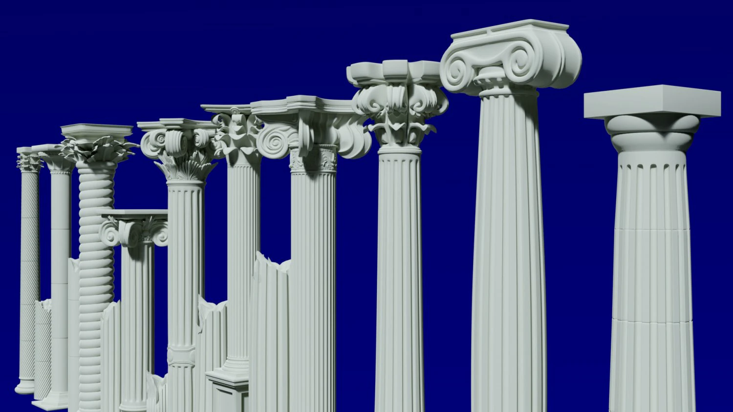 columns classic 3D Model .c4d .max .obj .3ds .fbx .stl .blend